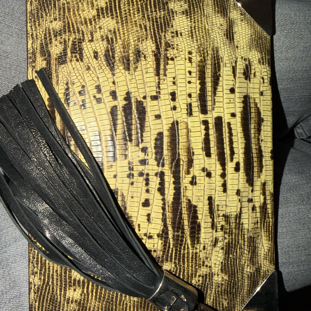 Henri Bendel Yellow and Black Clutch